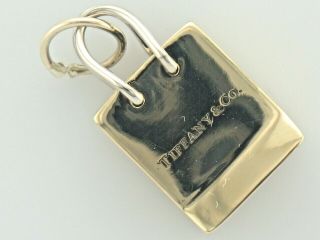 Tiffany & Co.  Vintage 18k Yellow And White Gold Shopping Bag Charm Pendant