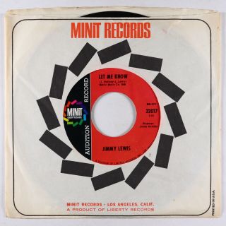 Northern/deep Soul 45 - Jimmy Lewis - Let Me Know - Minit - Mp3