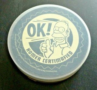 Homer Certimafied Playing Card Deck Vintage Round Deck W/plastic Case Simpsons