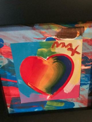 Peter Max 2 Framed Prints 1 Big Heart & 1 Small Framed Pop Art
