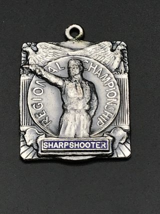 NRA Regional Championship Sharpshooter Medal Sterling 23.  5g L112 2