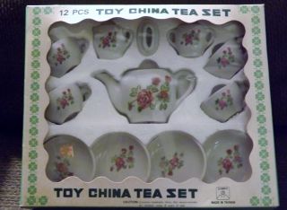 Vintage 12 Piece Toy China Tea Set By Summco Nib