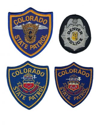 Colorado State Patrol X 3 & Capitol City,  Usa Patches