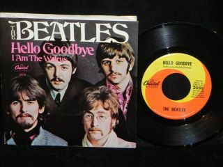 The Beatles I Am The Walrus Capitol Records 2056 Picture Sleeve With 45