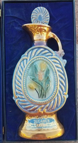 Vintage 1973 Jim Beam Gold And Blue Whisky Decanter,  175 Month