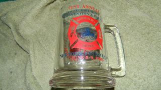 Newtown Pa Fire Company Bucks County Parade Glass Mug 1984 Usa Ship