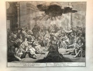 18th C.  Bible Print: Acts 2 The Mission Of The Holy Ghost