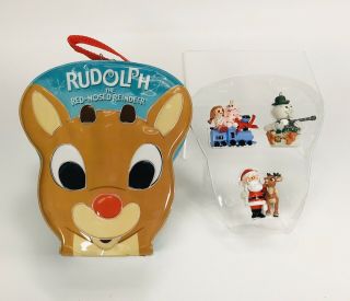 " Rudolph The Red - Nosed Reindeer " Set Of Three Ornaments With Case 2” - 2.  5”