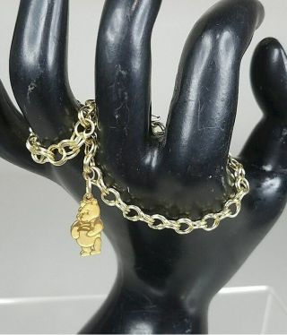Vintage 14k Yellow Gold Charm Bracelet 14k Winnie The Pooh.  Bailey,  Banks&biddle