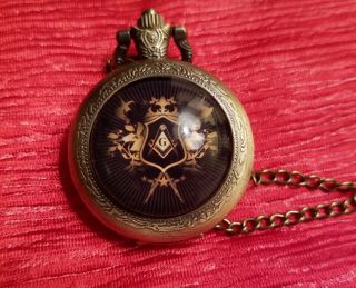 Masonic Pocket Watch Chain - Spinsy - Windsy - Freemasons Secret Symbol Rare Brass