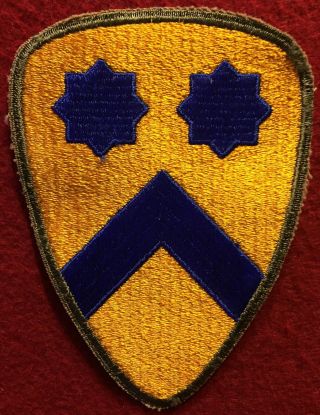 Ww2 U.  S.  Army 2nd Cavalry Division Cut Edge Snow Back Patch