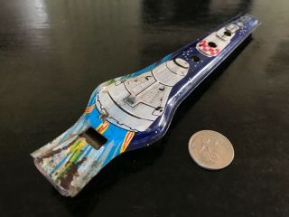 VINTAGE TIN TOY WHISTLE SPACE ROCKET MADE IN JAPAN 1960 ' s 3