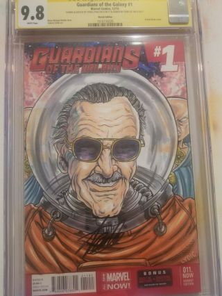 Stan Lee Signed Guardians Of The Galaxy 1 Blank Sketch By Lydic 9.  8 Cgc Graded