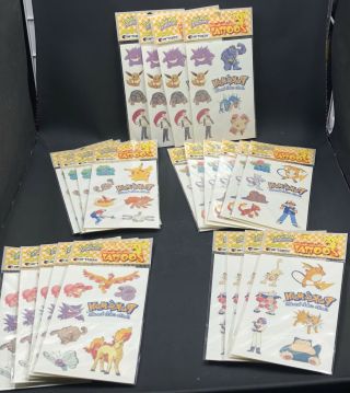 23 Packs Of Vintage Pokemon Temporary Tattoos All Characters 150,