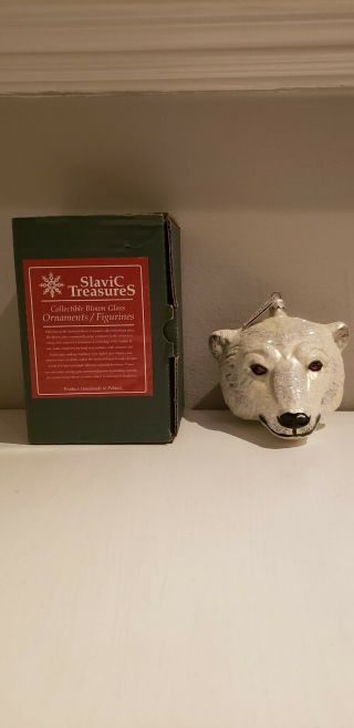 Slavic Treasures Polar Bear Head Ornament