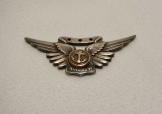 Wwii Ww2 Us Navy Usn Air Crew Wing Badge Made By Amico Sterling