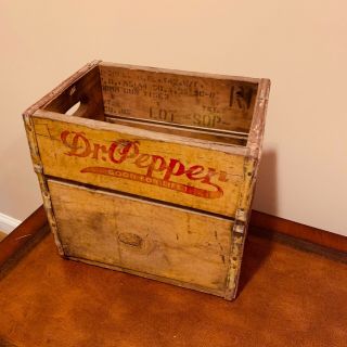 Vintage Taller Dr Pepper Wooden Crate,  6 Bottle Holder