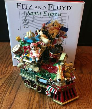 Fitz And Floyd Christmas Santa Express Musical Train Music Box Toyland