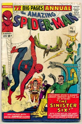 Marvel The Spider - Man Annual Issue 1 Comic 5.  5 Fn - Sinister Six 1st App