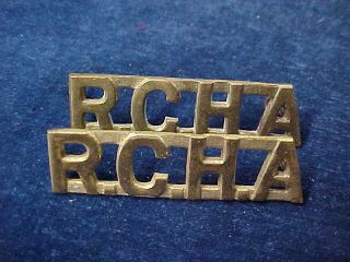 Orig Ww2 Metal Shoulder Titles " Rca " Royal Canadian Artillery