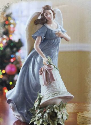 Grandeur Noel Collectors Edition Christmas Porcelain Holly Bell Angel