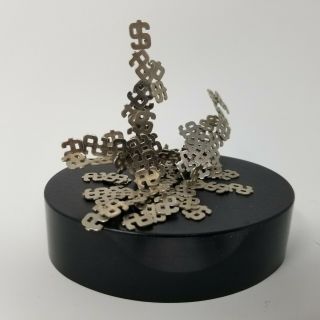 Money Magnet Sculpture Executive Desk Play Toy Office Cubicle Dollar Signs Metal