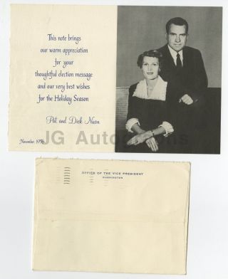 Richard & Pat Nixon - U.  S.  President - Unsigned White House Holiday Card