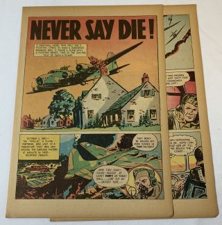 1943 Four Page Cartoon Story Wwii Bombing Run Phyllis The Flying Fortress