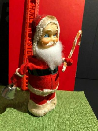 Vintage Japan Wind Up Mechanical Santa Claus Christmas Bell Ringer Toy Alps