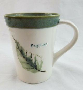 2007 Starbucks Ceramic Coffee Tea Mug Cup Autumn Fall Poplar Leaf 13 Oz.