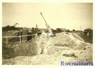Home Defense Dug In Bunkered Luftwaffe 8.  8cm Flak Gun Position; 1943