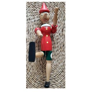 Pinocchio Wooden Hand Painted Articulated Toy Doll 12” Made In Italy