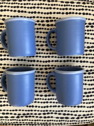 Rio Japanese Stoneware Mugs - Set Of 4 - Blue / Periwinkle