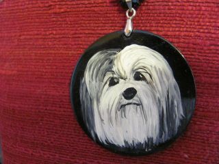 Havanese Hand - Painted On Round Disc/pendant/bead/necklace