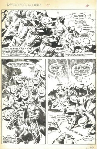 Savage Sword Of Conan 93 Page 3 - John Buscema Marvel Art From 1983