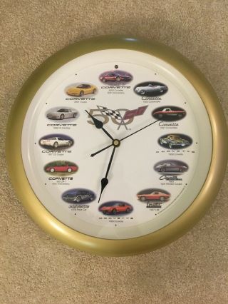 50th Anniversary Chevy Corvette Wall Clock Engine Sounds 53 57 58 63 67 69 78 93
