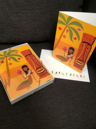Shag Josh Agle Mele Kalikimaka Tiki Christmas Greeting Cards Box Set Of 10