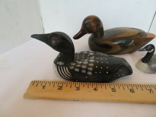 3 Small Wooden Duck Figurines - Hand - Made,  Miniature,  Decoy,  Carved 3