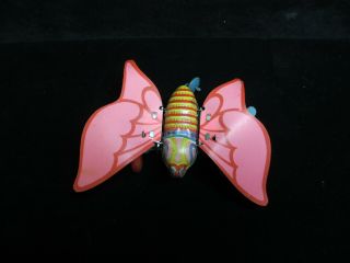 VINTAGE OCCUPIED JAPAN TIN LITHO & CELLULOID BUTTERFLY WIND - UP 3