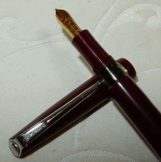 Fabulous Osmiroid 75 Fountain Pen - Maroon - Manifold Nib - Piston Fill