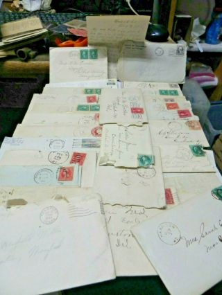 Old Letters With Stamps On Them From 1907 - 1919 Old Letters In Envelopes Unread