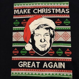 Donald Trump MAKE CHRISTMAS GREAT AGAIN Blue Ugly Xmas Christmas Sweater XL 2