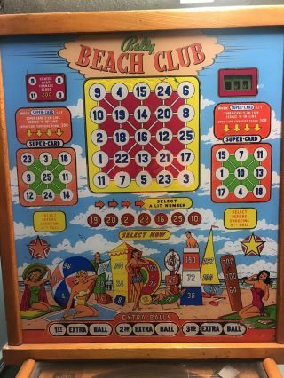 Vintage 1951 Bally Beach - Club Bingo Pinball Machine