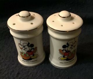 Vintage Walt Disney / Mickey Mouse Salt And Pepper Shakers Made In Japan