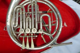 Vintage Ed Kruspe French Horn Drgm 295125 Gumpert F/bb Double Nickel Si