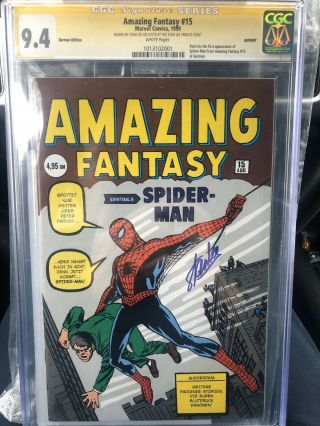 Fantasy 15 Cgc 9.  4 Ss Signed By Stan Lee German Reprint