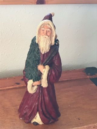 Estate Artist Signed Dated & Numbered Carved Victorian Father Christmas Santa