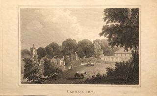 Antique English Copper Engraving Of A View Of Leamington By “j.  Roe”
