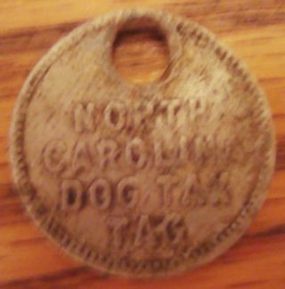 1921 - 1922 Catawba County Nc Dog Tax License Tag North Carolina October 1st 1922