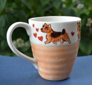 Norwich Terrier.  Handpainted Ceramic Mug.  Ooak.  Look